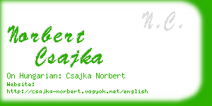norbert csajka business card